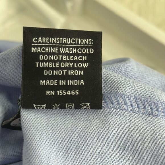 NWT CHNGE Blue Cream 100% Organic Cotton Short Sleeve Crop T-Shirt Small - Picture 7 of 8